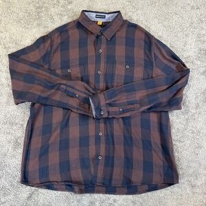 Tailor Vintage Shirt Mens XL Red & Blue Plaid Luxe Performance Flannel Button Up